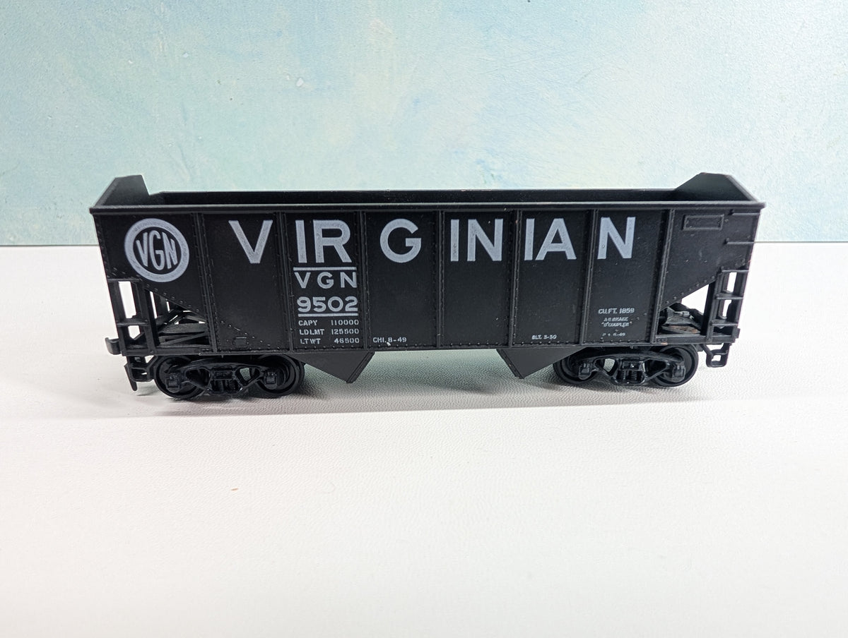 USED Athearn HO Scale 2 Bay Hopper Virginian VGN #9502