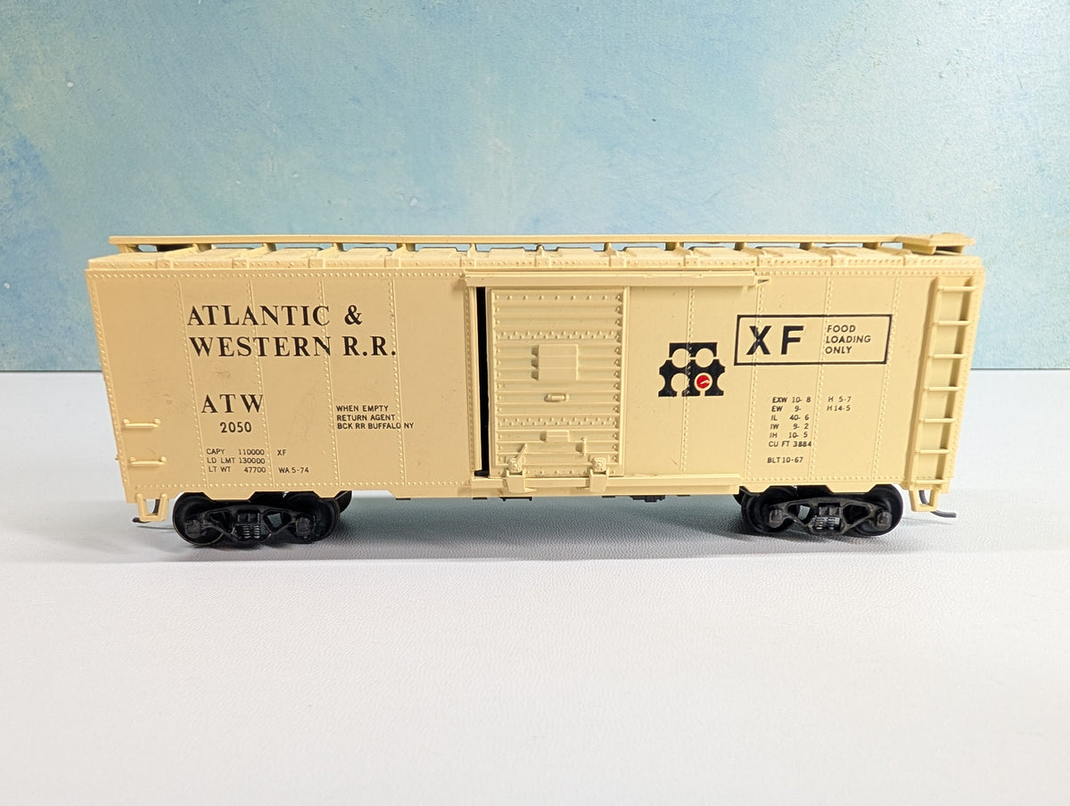 USED Athearn HO Scale 40' Box Car Atlantic and Western ATW #2050 Bev-Bel