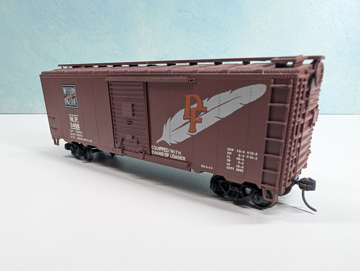 USED Athearn HO Scale 40' Box Car Western Pacific WP #3456 Metal Wheels