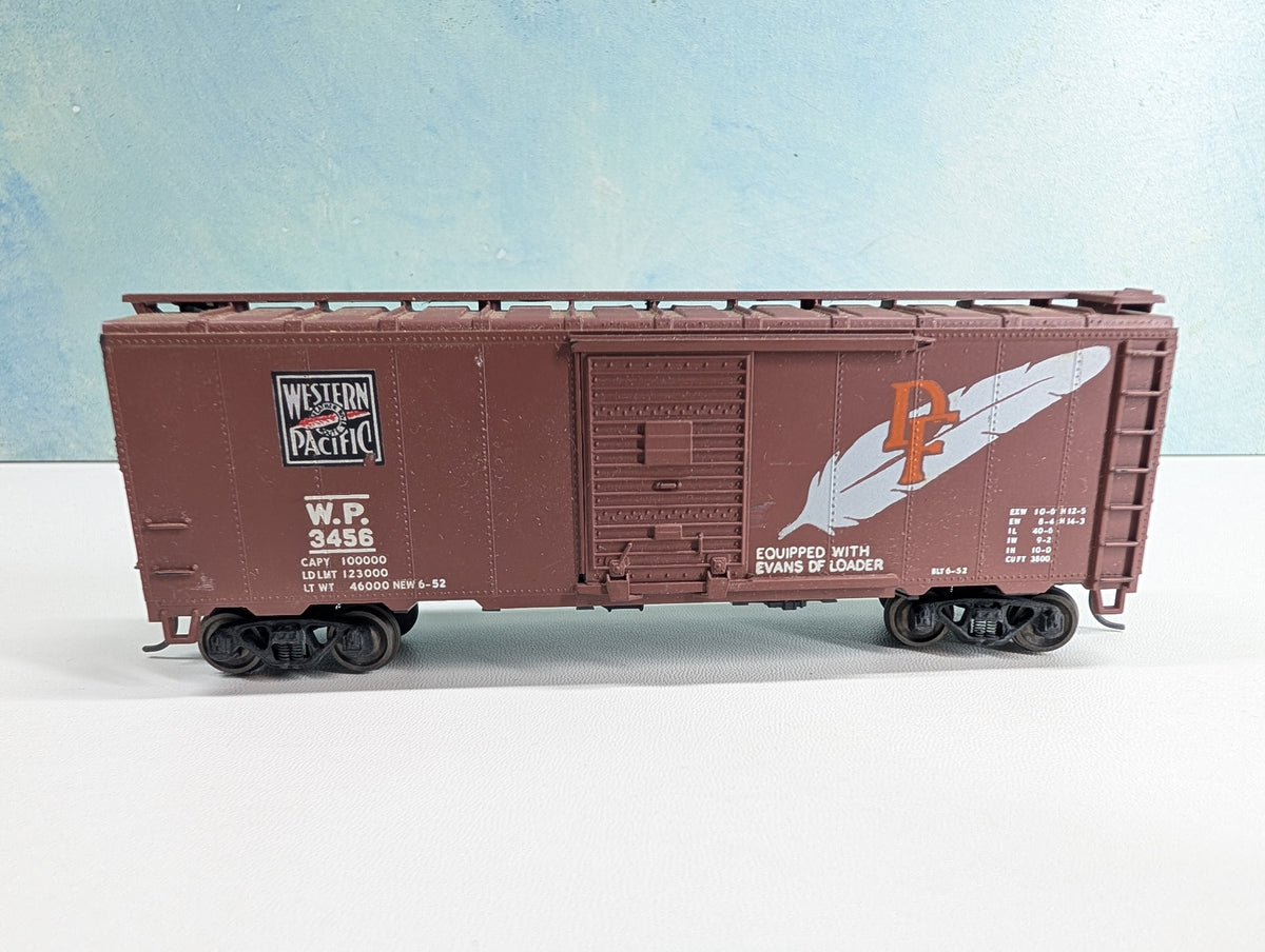 USED Athearn HO Scale 40' Box Car Western Pacific WP #3456 Metal Wheels