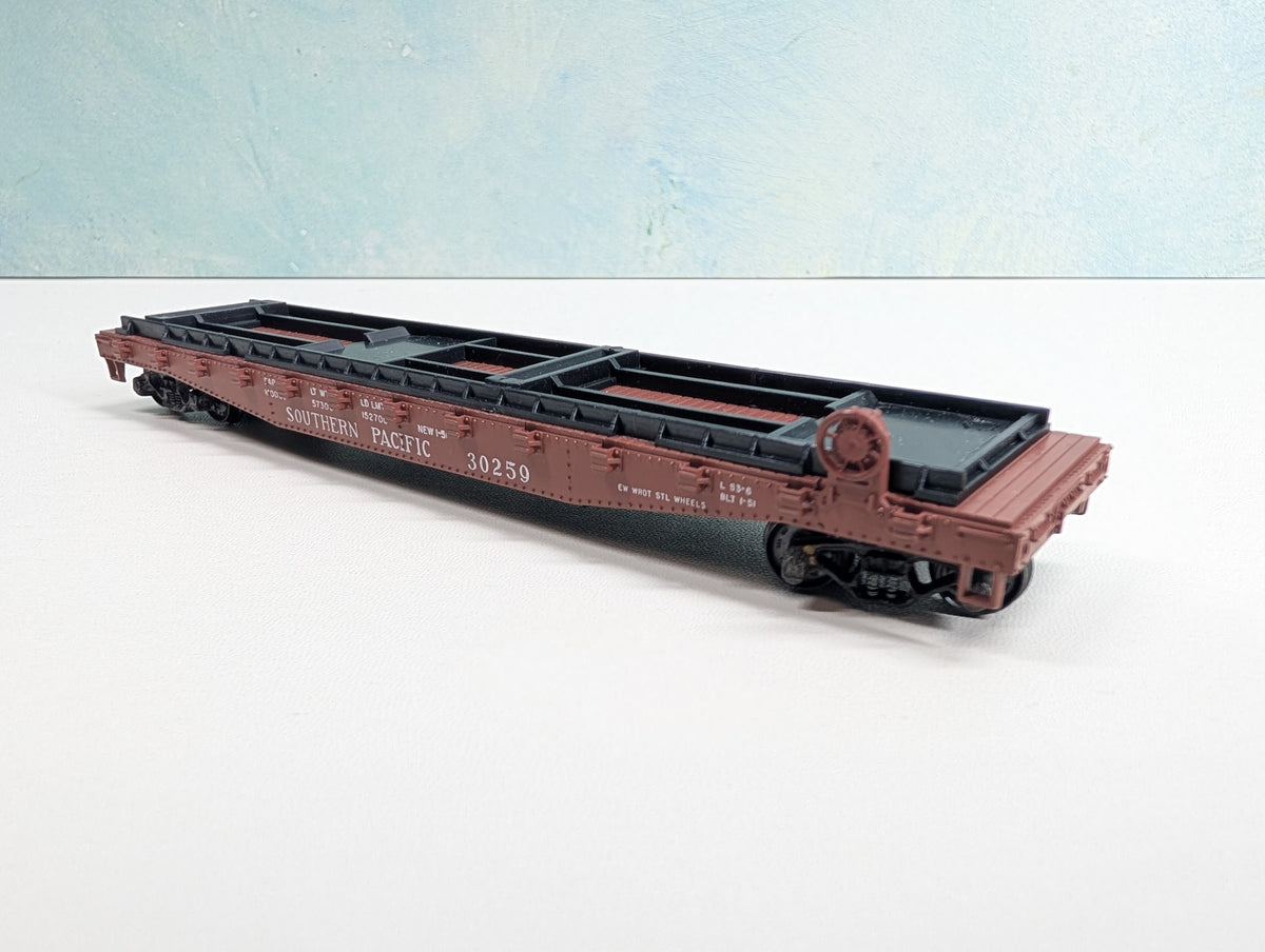 USED Athearn HO Scale 50' Piggy Back Trailer Flat Car Southern Pacific SP #30259 Metal Wheels