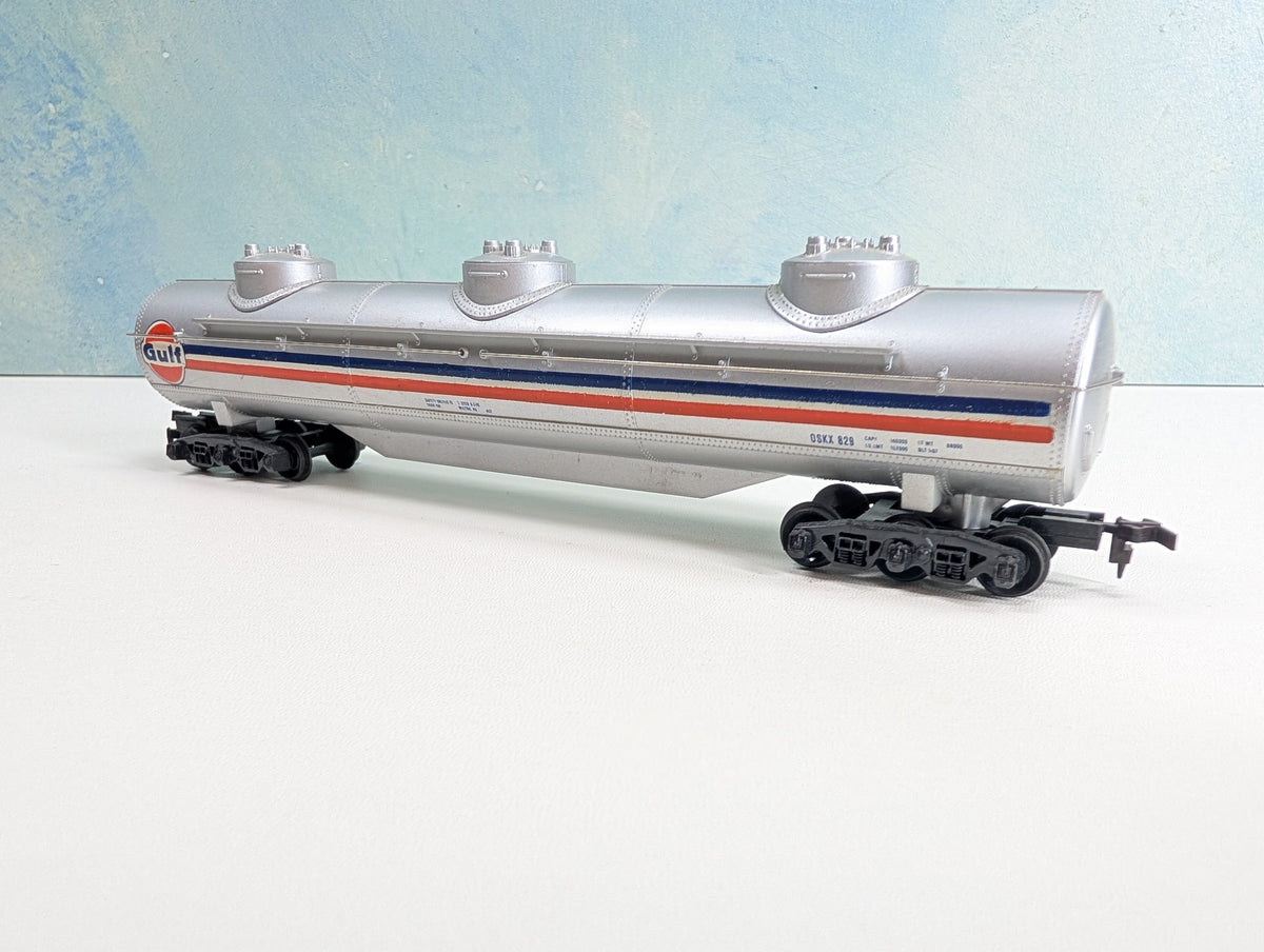 USED Tyco HO Scale Large Triple Dome Tank Car Gulf OSKX #829
