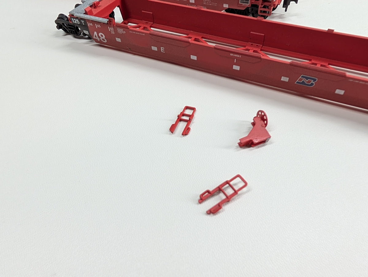USED Athearn HO Scale 5-Unit 48' Well Car Set Burlington Northern BN #64058