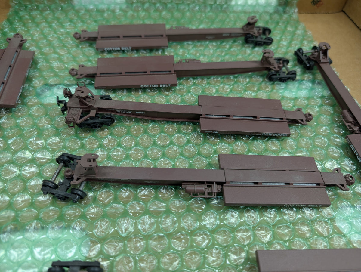 USED Athearn HO Scale Impact Trailer Inter & Ends Cotton Belt SSW #90058 (10 pcs)
