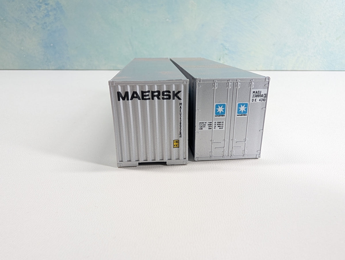USED HO Scale 40' Containers Maersk MAEU #238956 (2 pcs)
