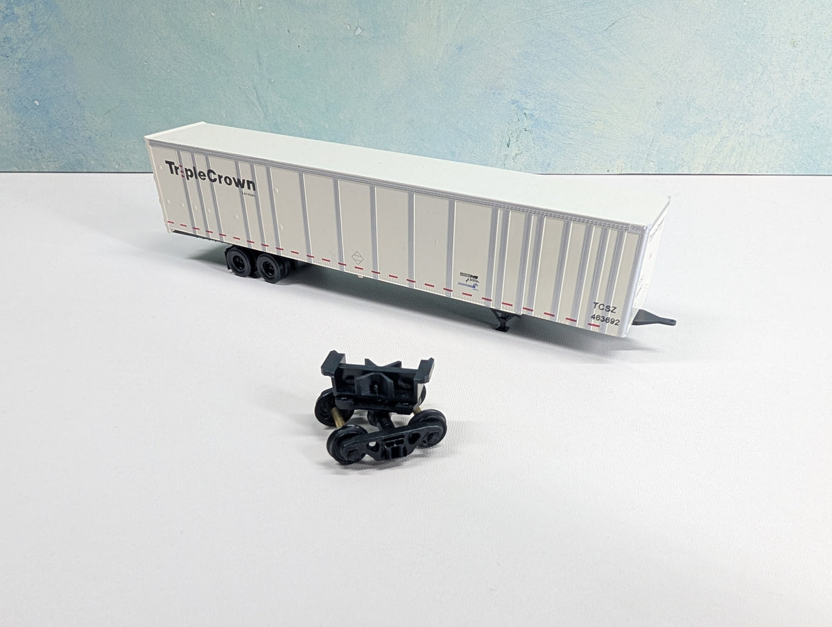 USED Bowser HO Scale 53' Roadrailer Plate Trailer Triple Crown TCSZ #463692 CR/NS