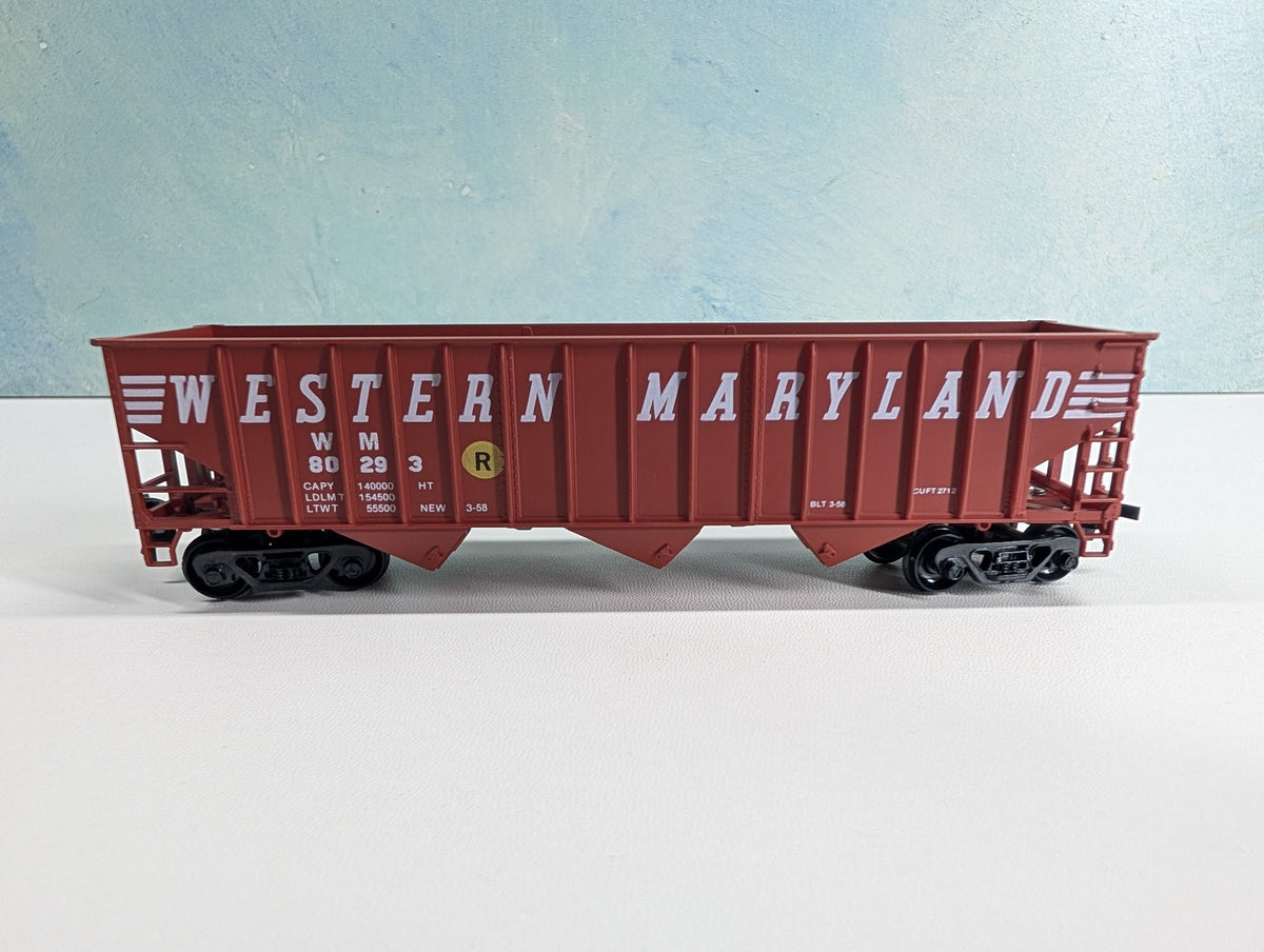 USED Stewart Hobbies HO Scale 3 Bay 70 Ton 14 Panel Hopper Western Maryland WM #80293