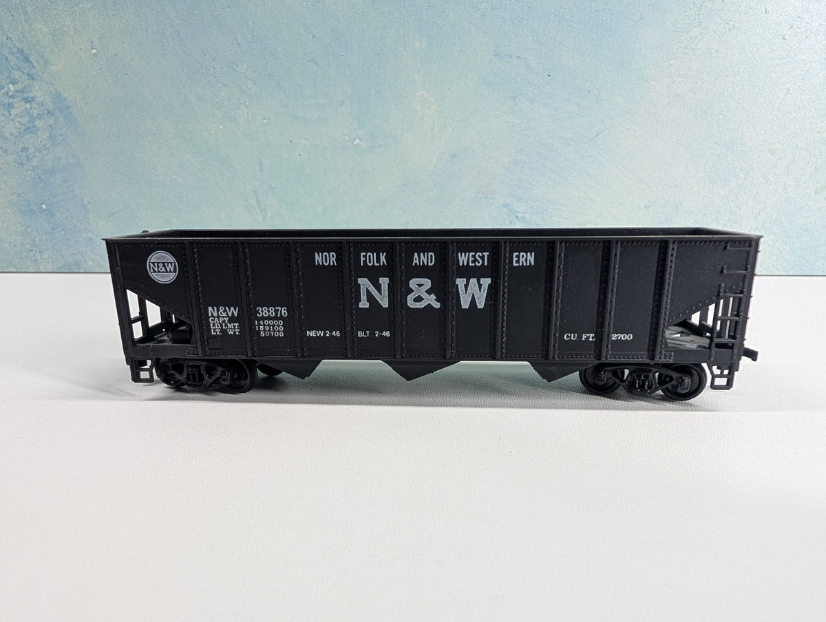 USED Roundhouse HO Scale 3 Bay 70 Ton 9 Panel Hopper Norfolk & Western N&W #38876