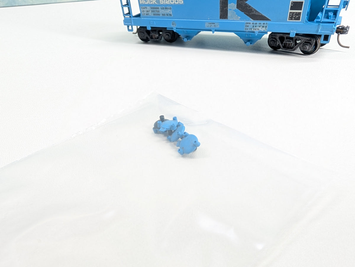 USED Athearn HO Scale 2 Bay Covered Hopper Rock Island #512005 Metal Wheels