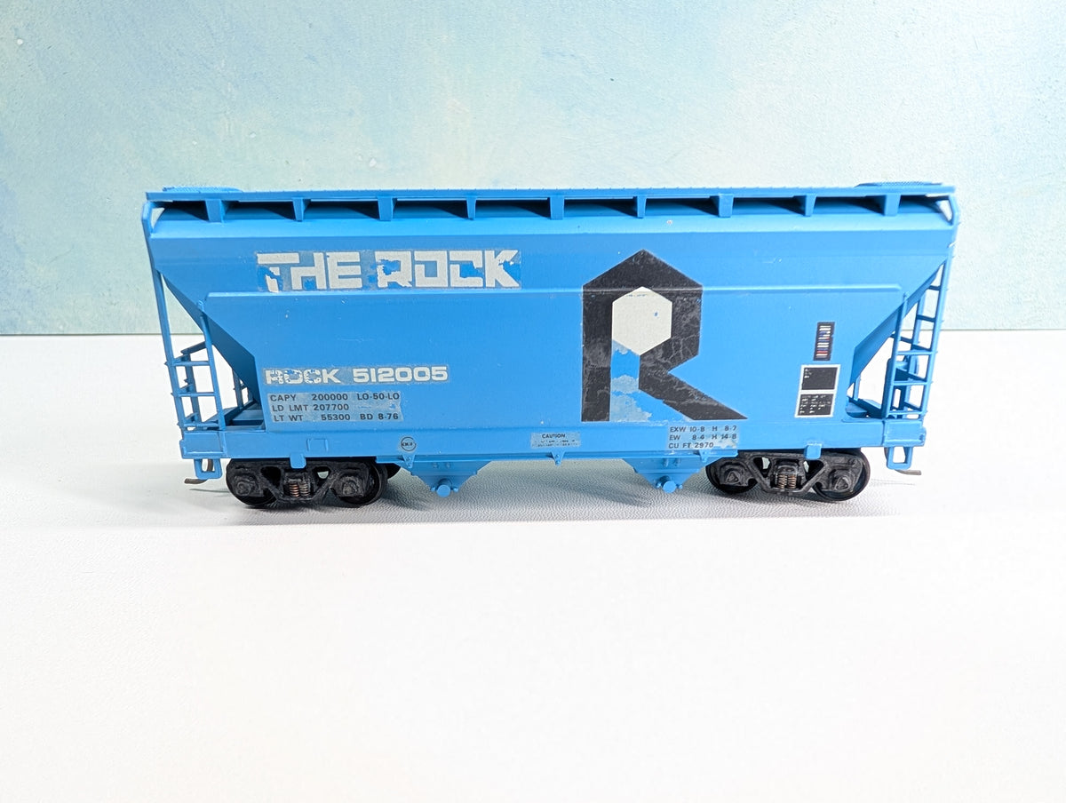 USED Athearn HO Scale 2 Bay Covered Hopper Rock Island #512005 Metal Wheels