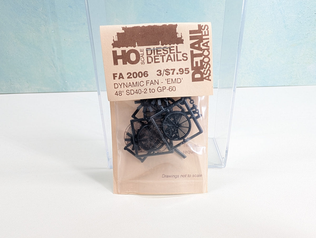 Detail Associates FA 2006 HO Scale Dynamic Fan - EMD - 48" - SD40-2 to GP-60 (3 pcs)