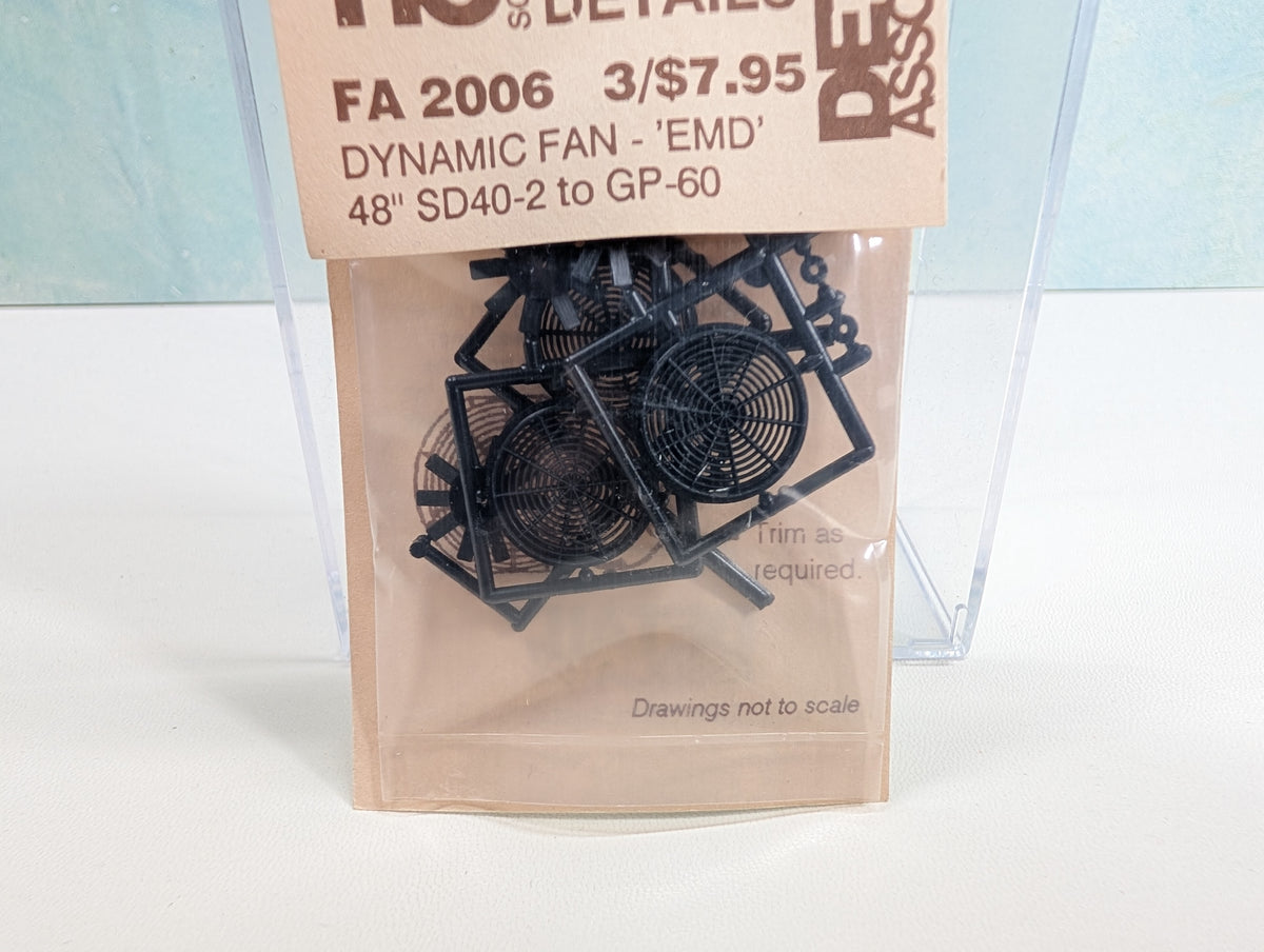 Detail Associates FA 2006 HO Scale Dynamic Fan - EMD - 48" - SD40-2 to GP-60 (3 pcs)