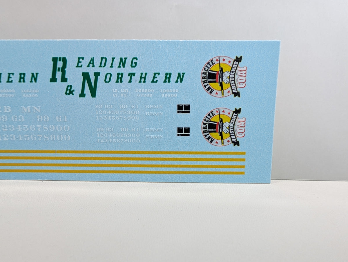 USED ND-87775 HO Scale Covered Hopper Decals Reading & Northern Aristocrat Coal