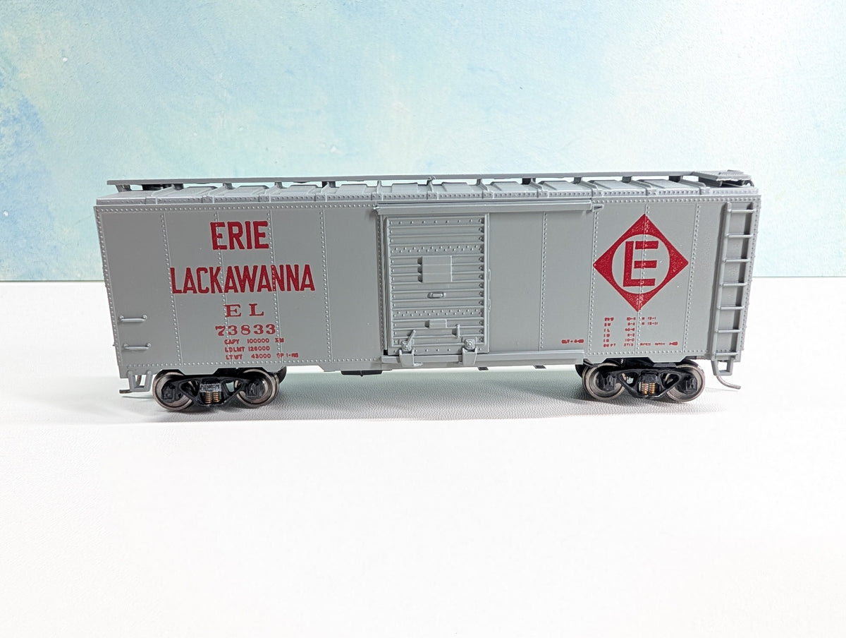 USED Athearn HO Scale 40' Box Car Erie Lackawanna EL #73833 Metal Wheels