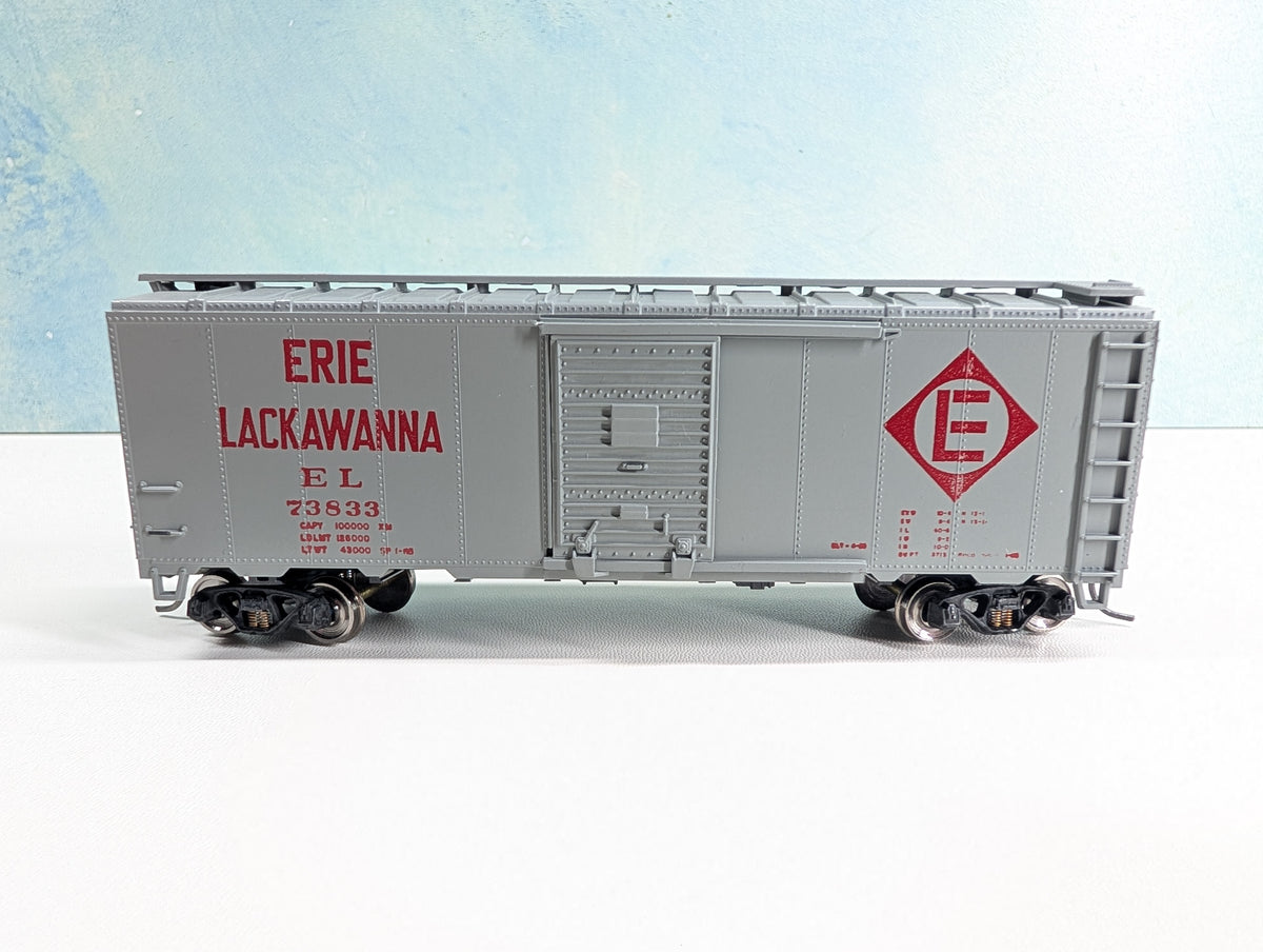USED Athearn HO Scale 40' Box Car Erie Lackawanna EL #73833 Metal Wheels