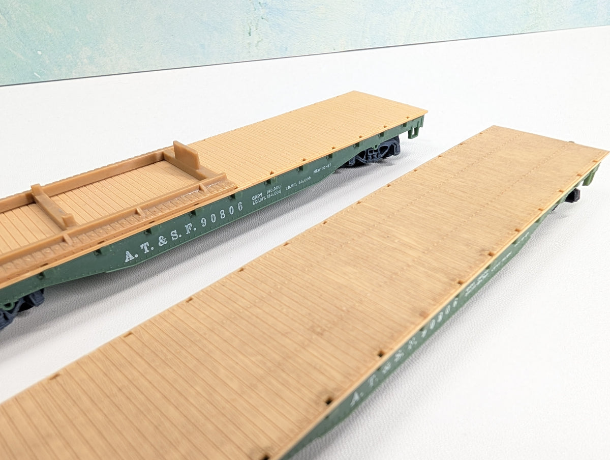 USED Mantua HO Scale Lot of 50' Flat Cars Santa Fe ATSF #90806 (2 pcs)