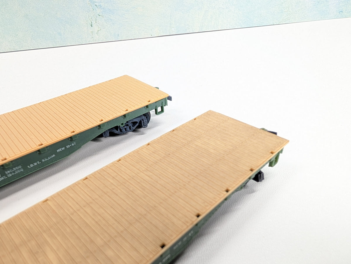 USED Mantua HO Scale Lot of 50' Flat Cars Santa Fe ATSF #90806 (2 pcs)