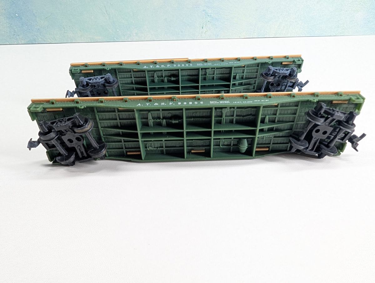 USED Mantua HO Scale Lot of 50' Flat Cars Santa Fe ATSF #90806 (2 pcs)