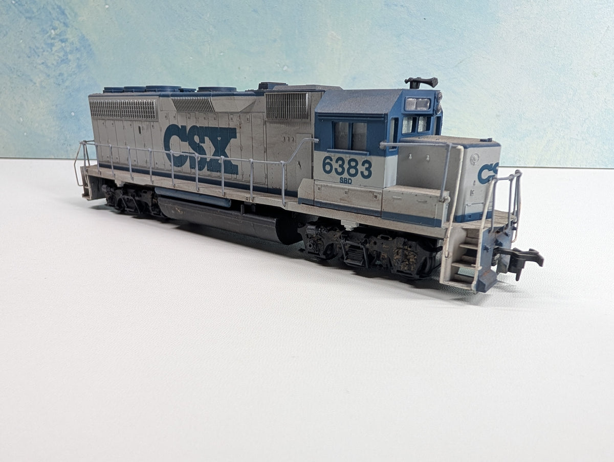 USED Athearn HO Scale GP-40 Diesel Locomotive CSX SBD #6383 Light Weathering Non-Powered