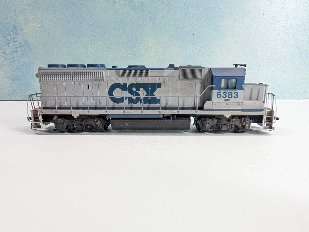 USED Athearn HO Scale GP-40 Diesel Locomotive CSX SBD #6383 Light Weathering Non-Powered