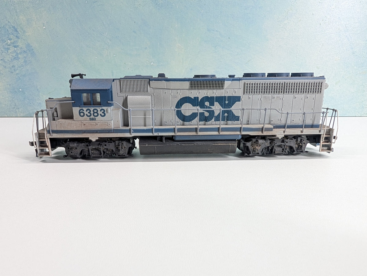 USED Athearn HO Scale GP-40 Diesel Locomotive CSX SBD #6383 Light Weathering Non-Powered