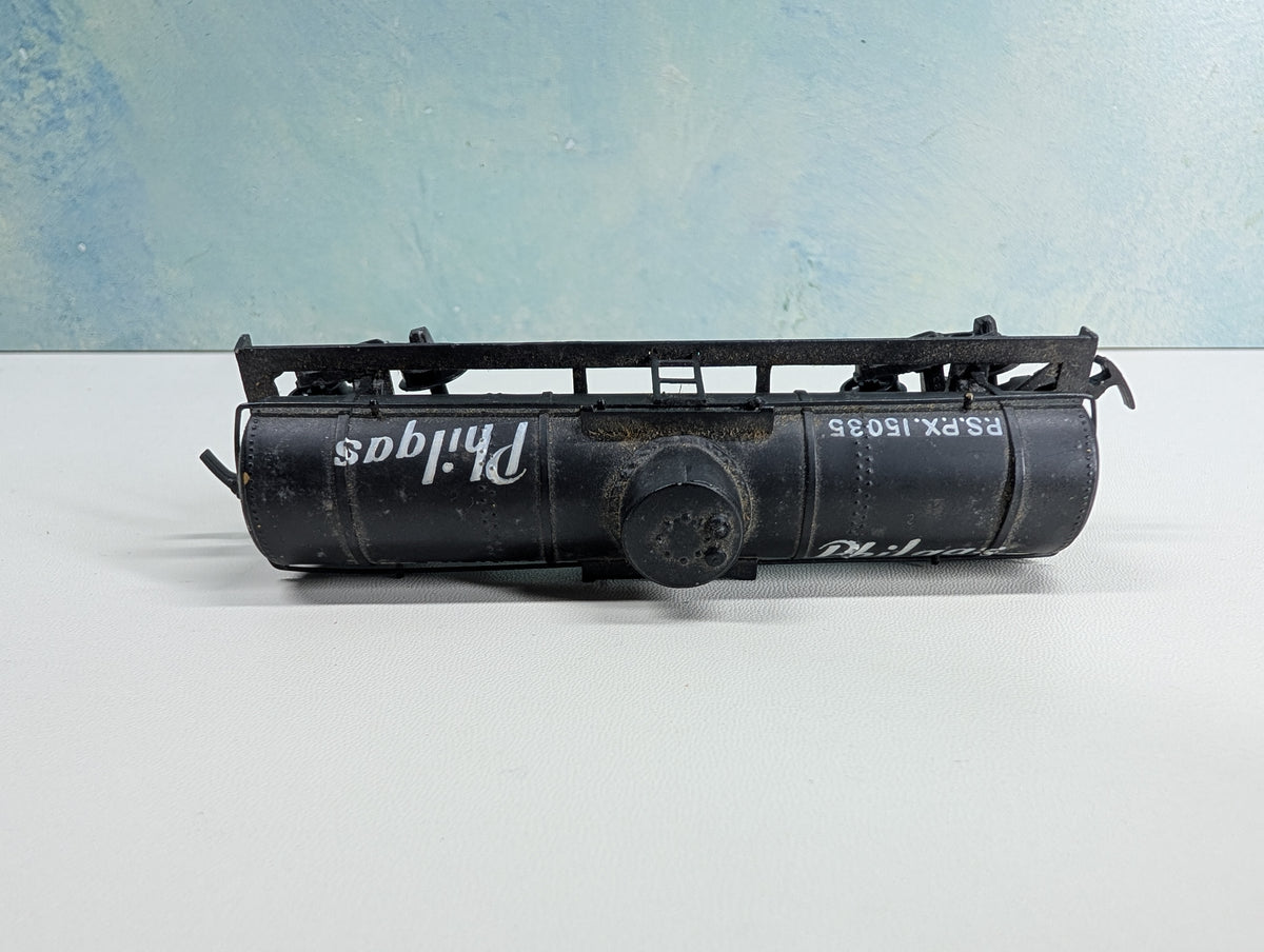 USED HO Scale Single Dome Tank Car, Metal Vintage Philgas PSPX #15035