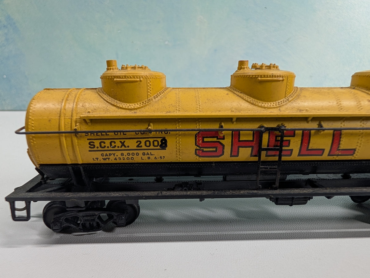 USED Athearn HO Scale Triple Dome Tank Car SHELL SCCX #2008 Metal Wheels