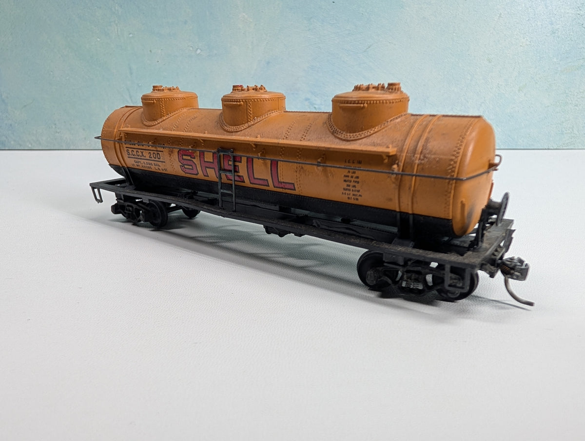 USED Athearn HO Scale Triple Dome Tank Car SHELL SCCX #200 Metal Wheels