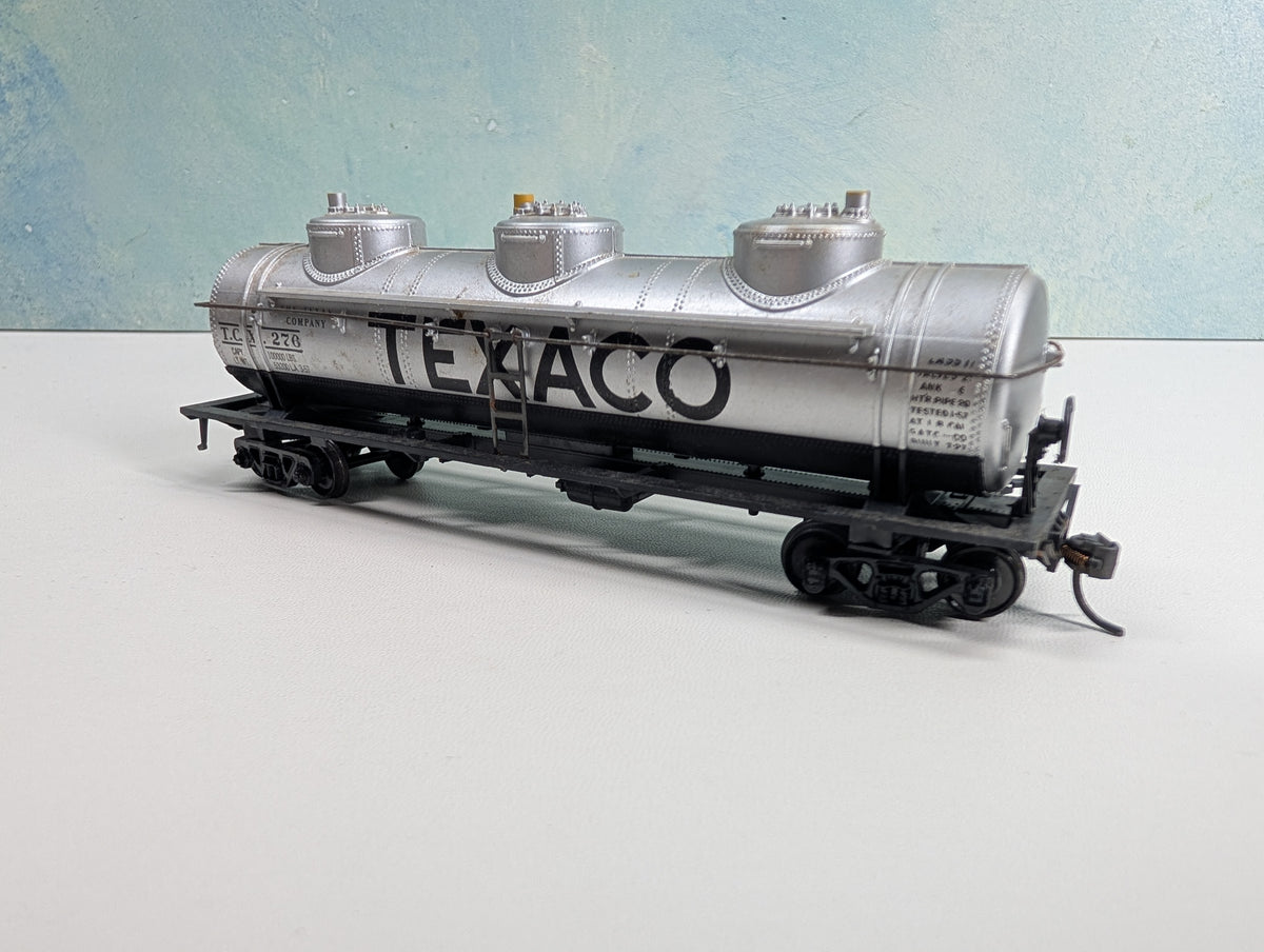 USED Athearn HO Scale Triple Dome Tank Car Texaco TCX #276 Metal Wheels