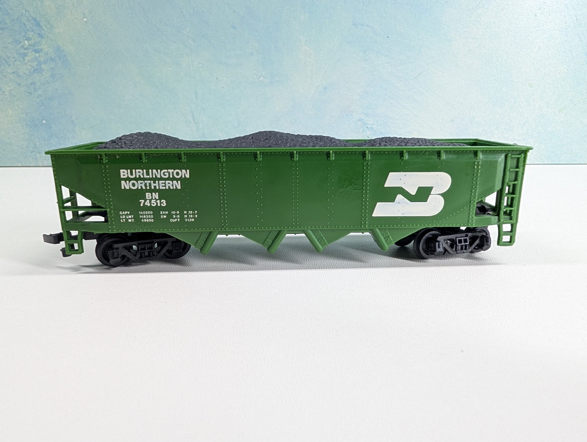 USED Bachmann HO Scale Quad Hopper Burlington Northern BN #74513 w/ Load
