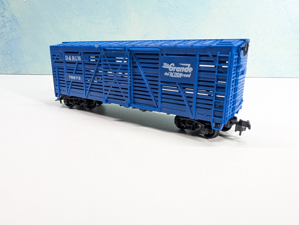 USED Lionel HO Scale Stock Cattle Car Rio Grande D&RGW #78573