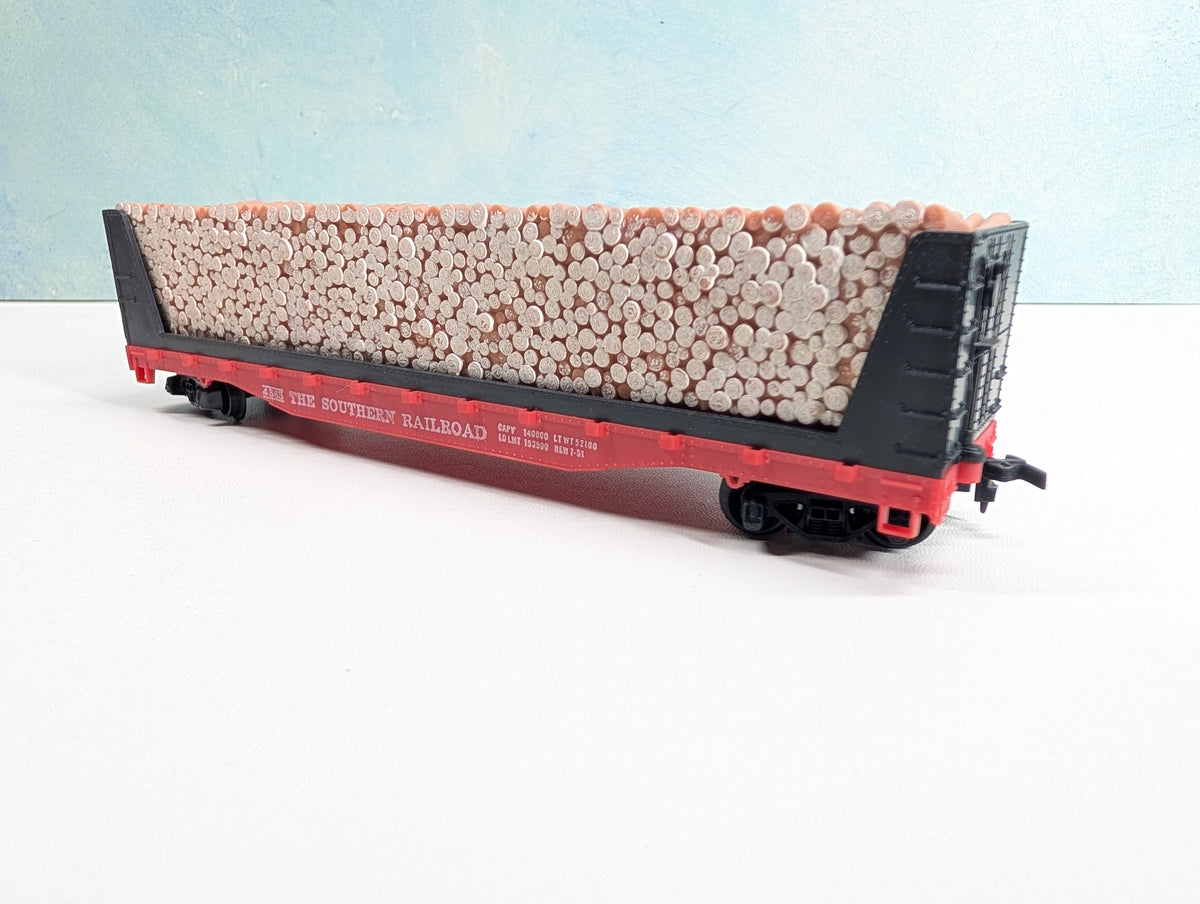 USED Tyco HO Scale Bulkhead Flat Car Southern #4365