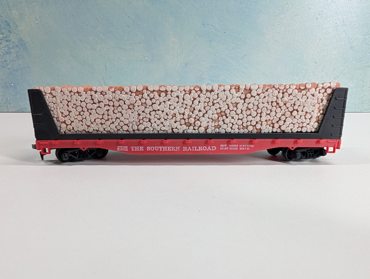USED Tyco HO Scale Bulkhead Flat Car Southern #4365