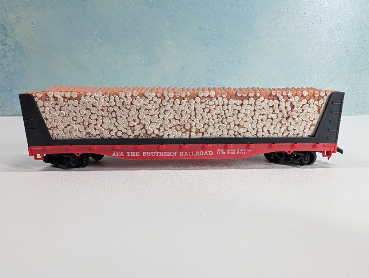 USED Tyco HO Scale Bulkhead Flat Car Southern #4365