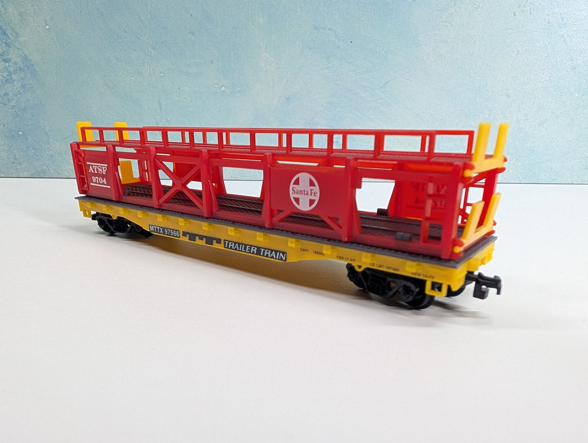 USED Life-Like HO Scale Auto Carrier Santa Fe MTTX #97566