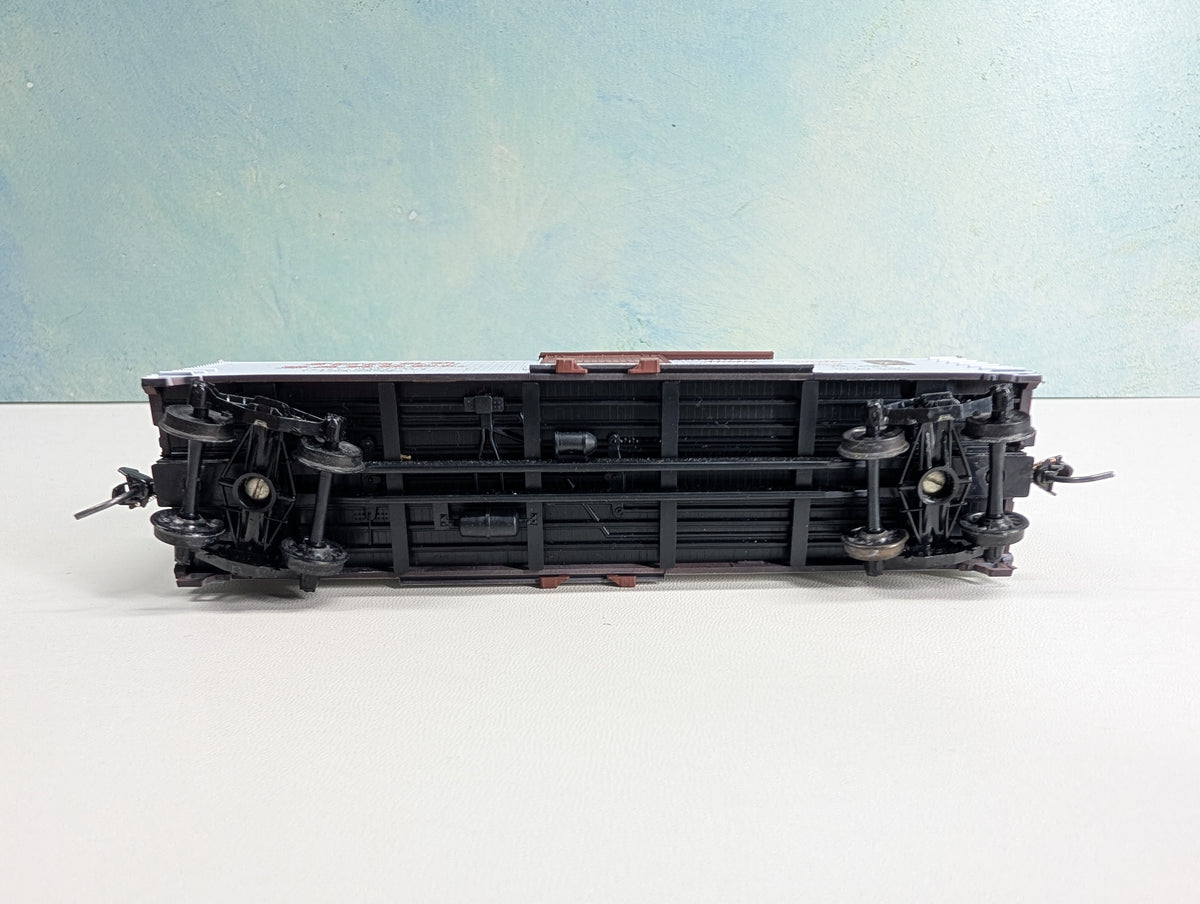 USED TRAIN MINIATURE HO Scale 40' Wood Box Car, Tobacco Series Sugar Barrel JM #1103 Metal Wheels