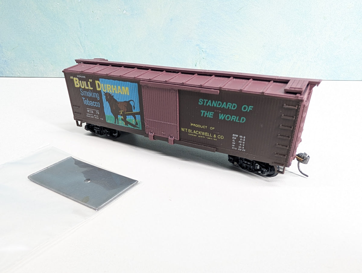 USED TRAIN MINIATURE HO Scale 40' Wood Box Car, Tobacco Series Bull Durham WTB #75