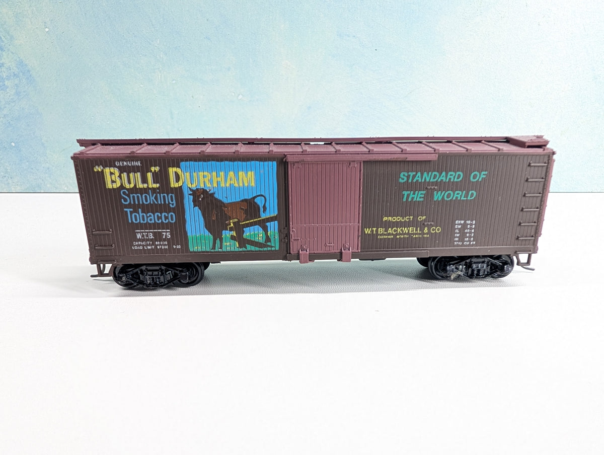 USED TRAIN MINIATURE HO Scale 40' Wood Box Car, Tobacco Series Bull Durham WTB #75