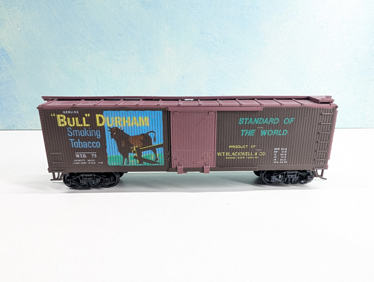 USED TRAIN MINIATURE HO Scale 40' Wood Box Car, Tobacco Series Bull Durham WTB #75