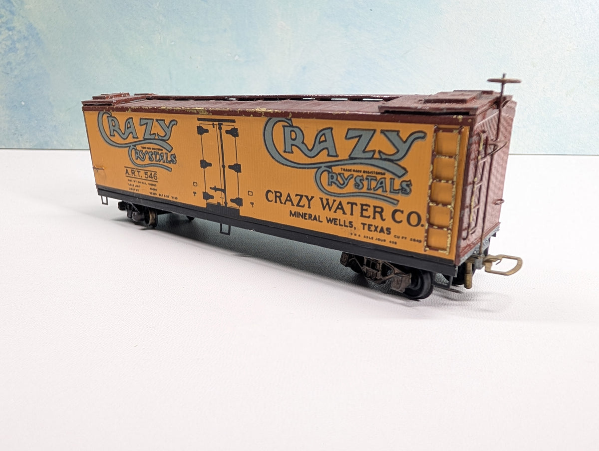 USED HO Scale 40' Box Car, Metal Crazy Crystals Water ART #546