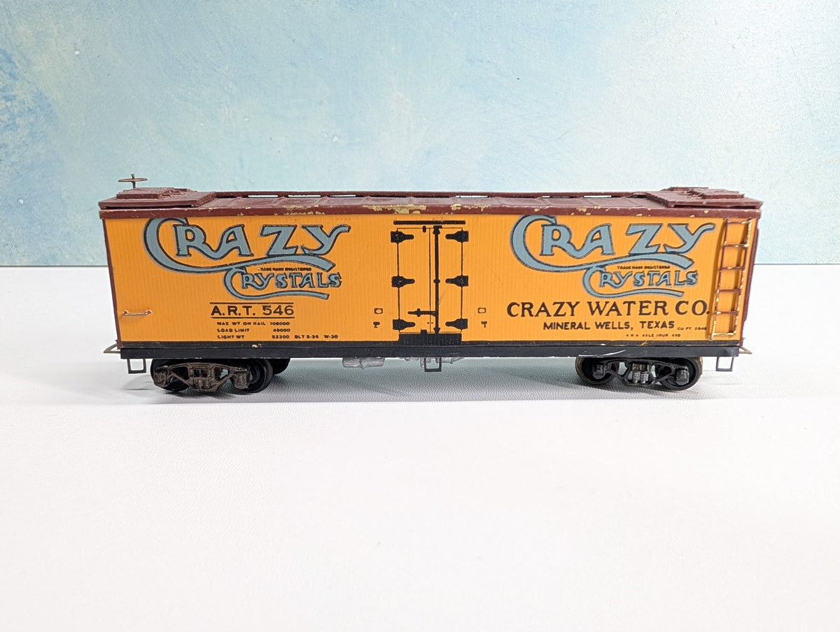USED HO Scale 40' Box Car, Metal Crazy Crystals Water ART #546