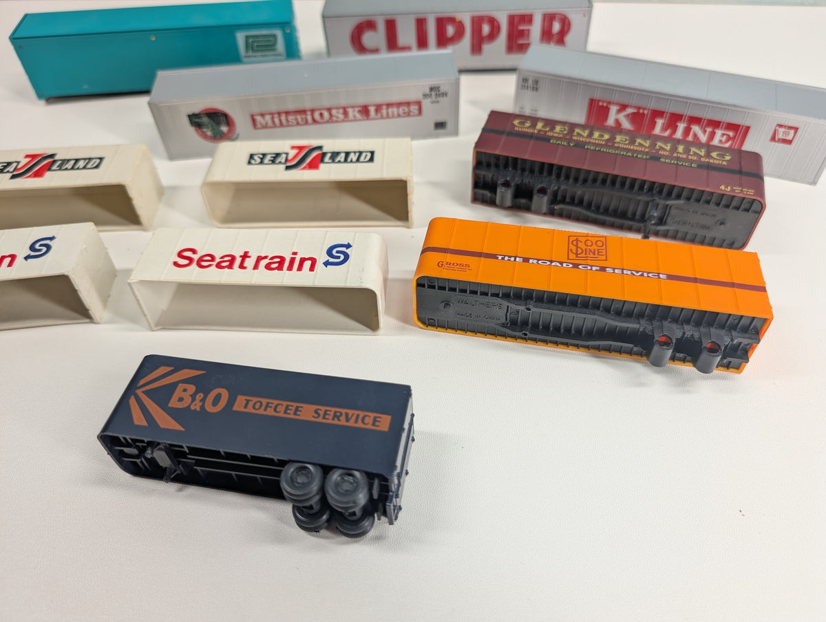 USED HO Scale Lot of Trailers & Containers Parts/Repairs PC, SOO, K-Line + more