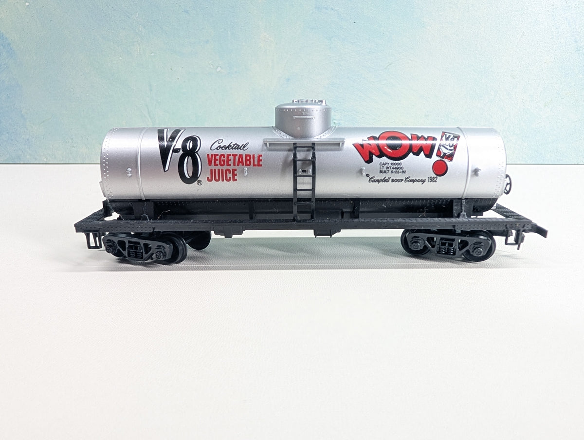 USED Life-Like HO Scale Single Dome Tank Car, V-8 Vegetable Juice Campbell's