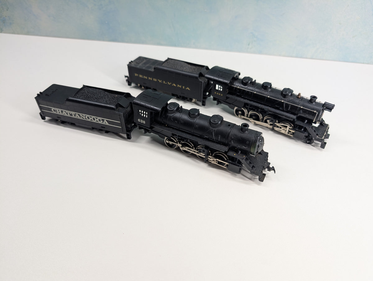USED Tyco HO Scale Steam Locomotives, Chattanooga & Pennsylvania Parts/Repairs DC (2 pcs)