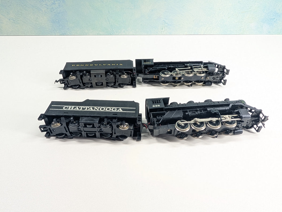 USED Tyco HO Scale Steam Locomotives, Chattanooga & Pennsylvania Parts/Repairs DC (2 pcs)