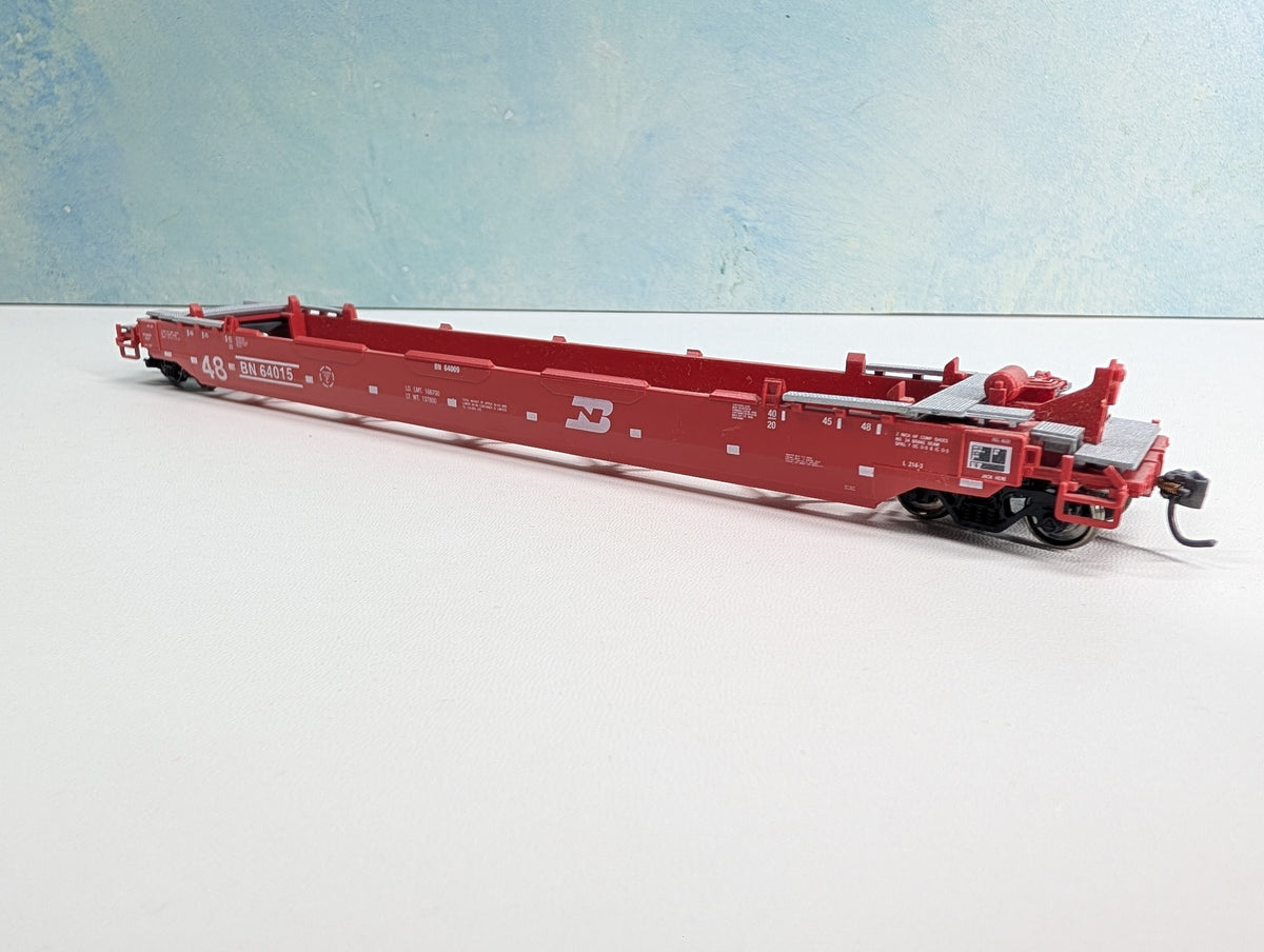 USED HO Scale Gunderson Husky Stack Burlington Northern BN #64015 Metal Wheels