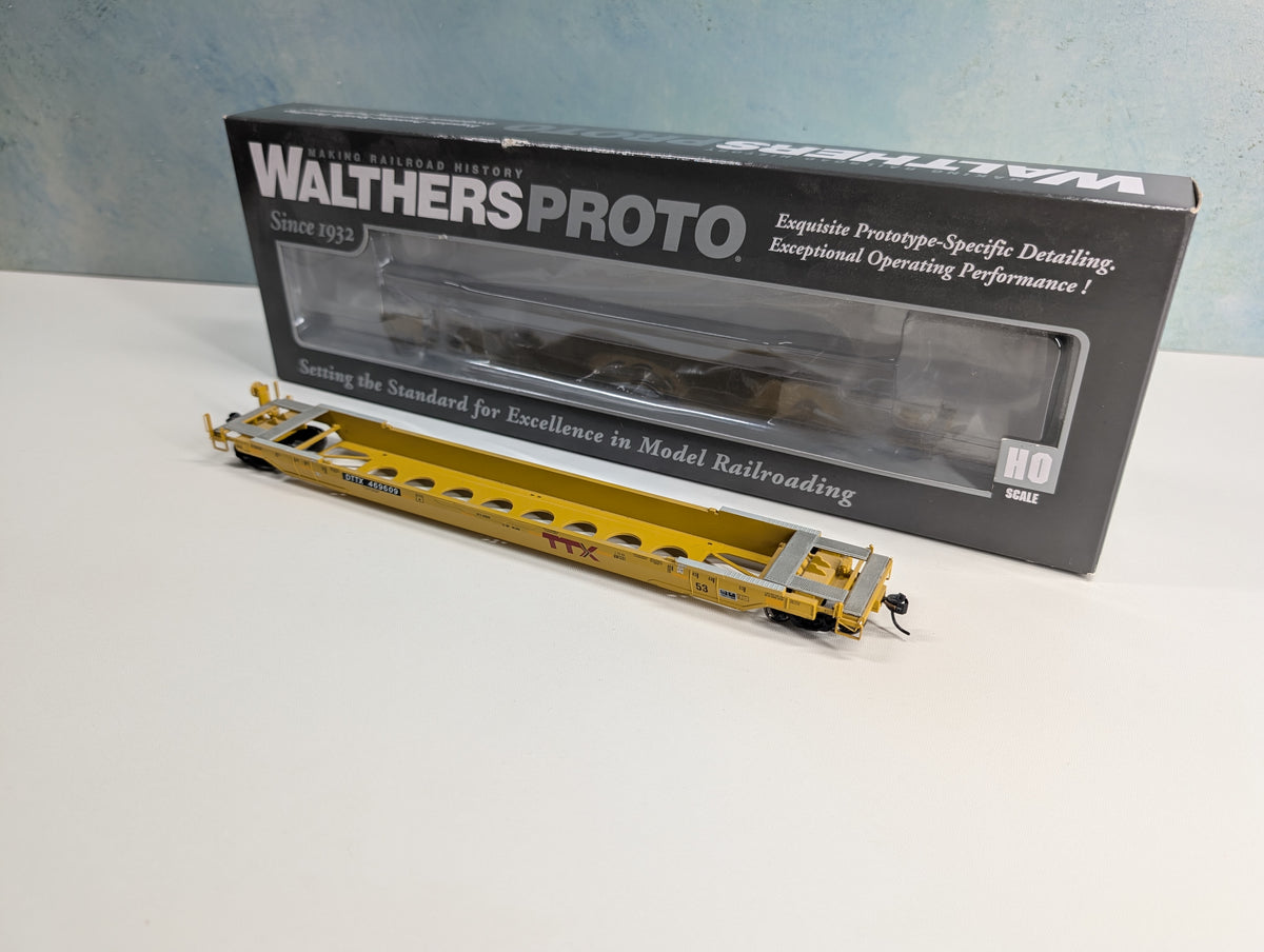 USED Walthers Proto 920-109017 HO Scale Gunderson Rebuilt A-P 53' Well Car TTX DTTX #469609 Metal Wheels