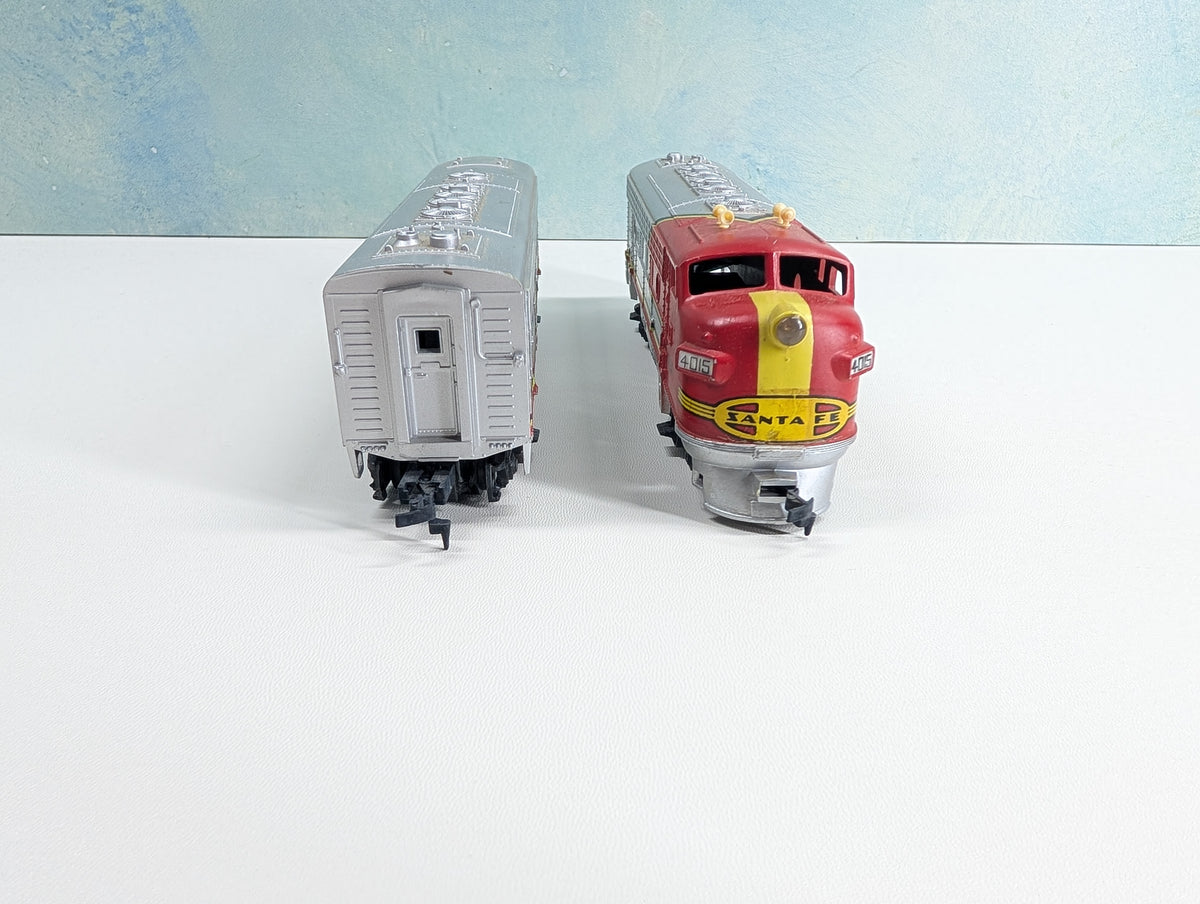 USED Tyco HO Scale FA & B Unit Diesel Locomotive, Un-Powered Santa Fe #4015