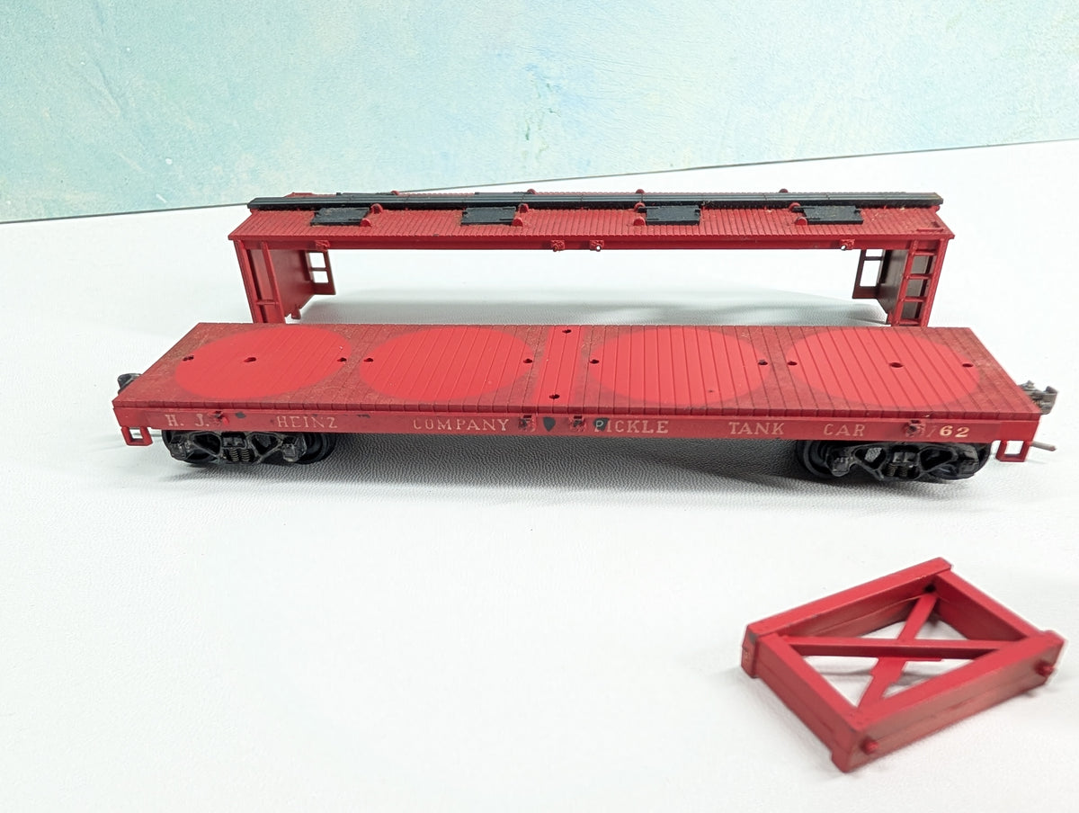 USED Athearn HO Scale Red Open-Sided Pickle Tank Car Heinz Company #62