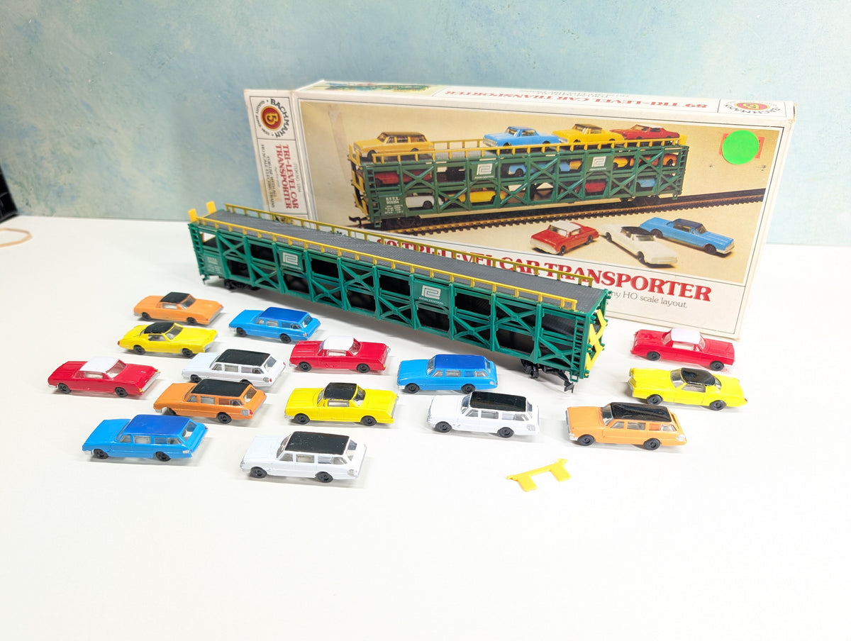 USED Bachmann 1264 HO Scale 89' Tri-Level Car Transporter Penn Central ETTX #905354